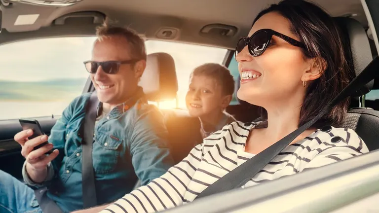  A family in a car