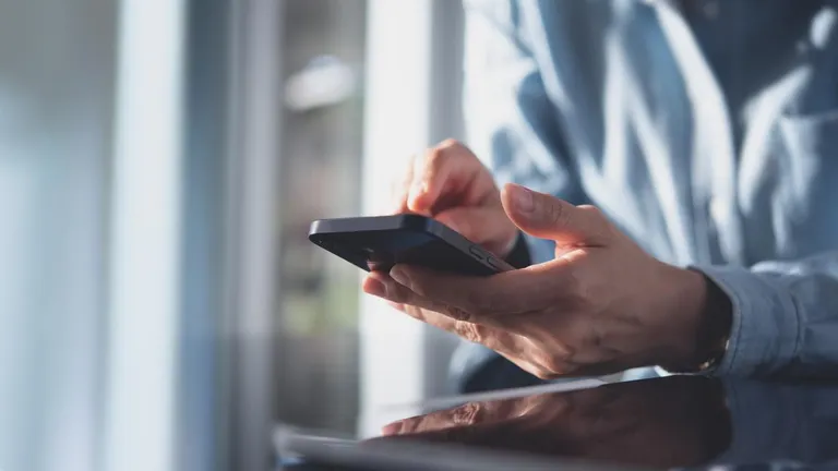 Picture of hands holding a smartphone